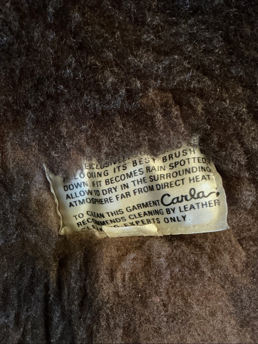 Vintage Brown real leather Shearling Coat with Fur Trim - Women's Jacket - Picture 3 of 5